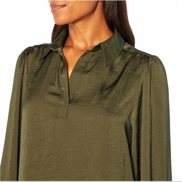 Banana Republic Ladies Women Satin Pullover, Green ( Olive ) - Picture 4 of 8